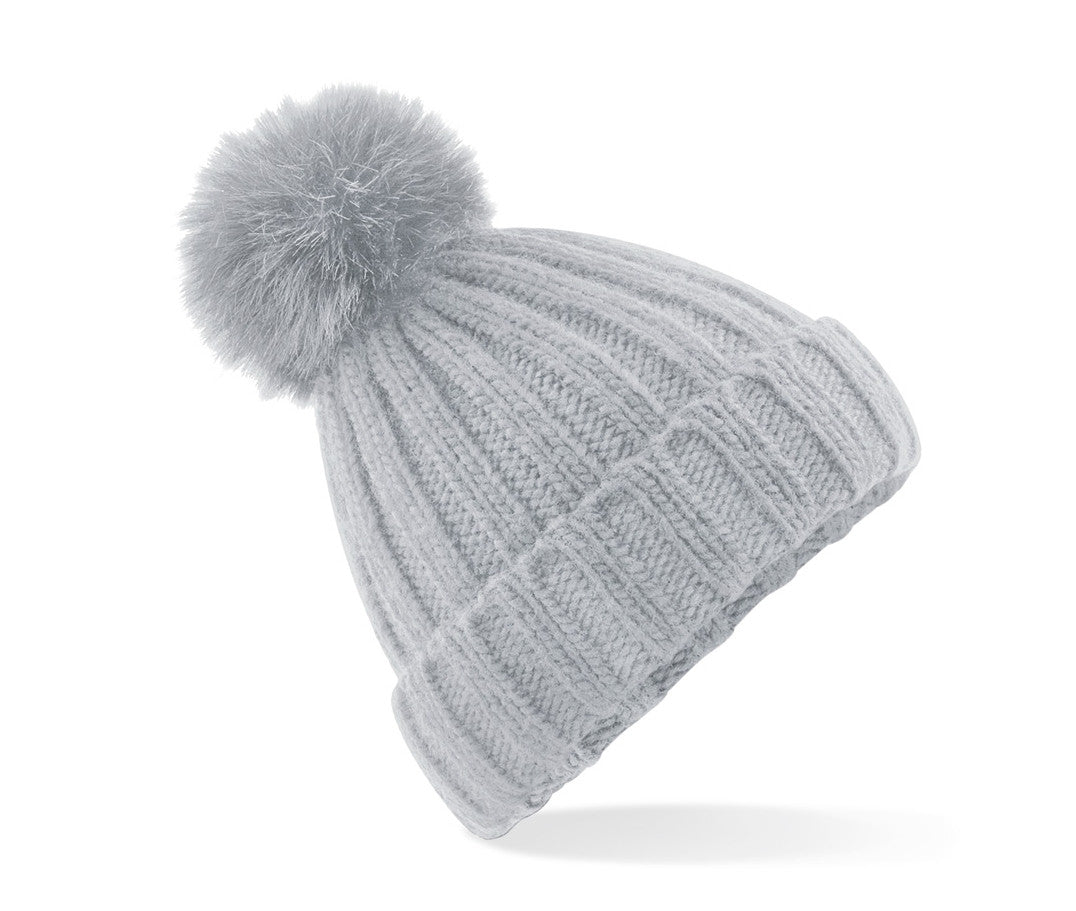 BEECHFIELD VERBIER FAUX FUR POP POM CHUNKY BEANIE