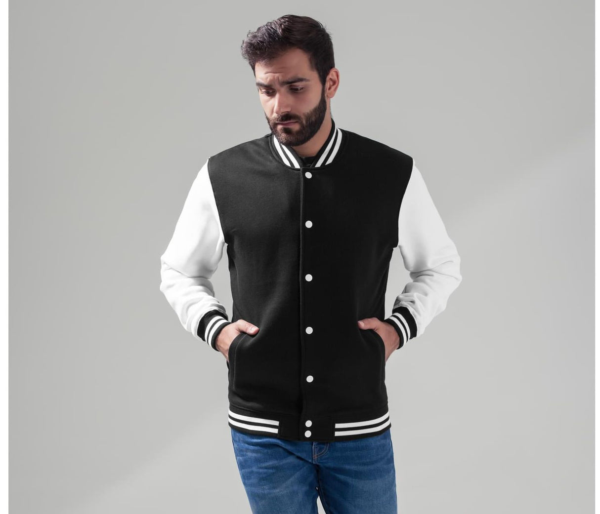 BUILD YOUR BRAND SWEAT COLLEGE JACKET