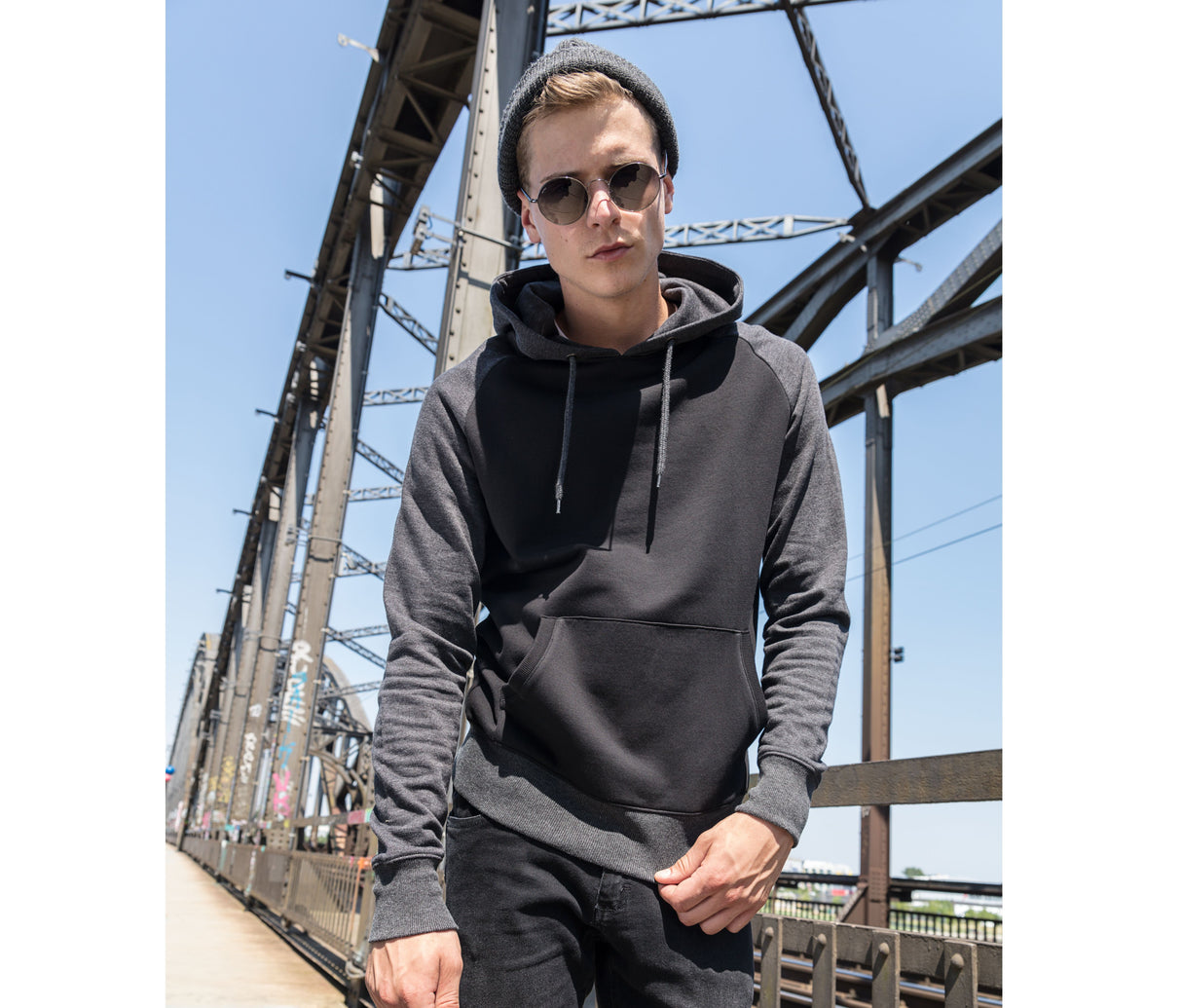BUILD YOUR BRAND RAGLAN HOODY