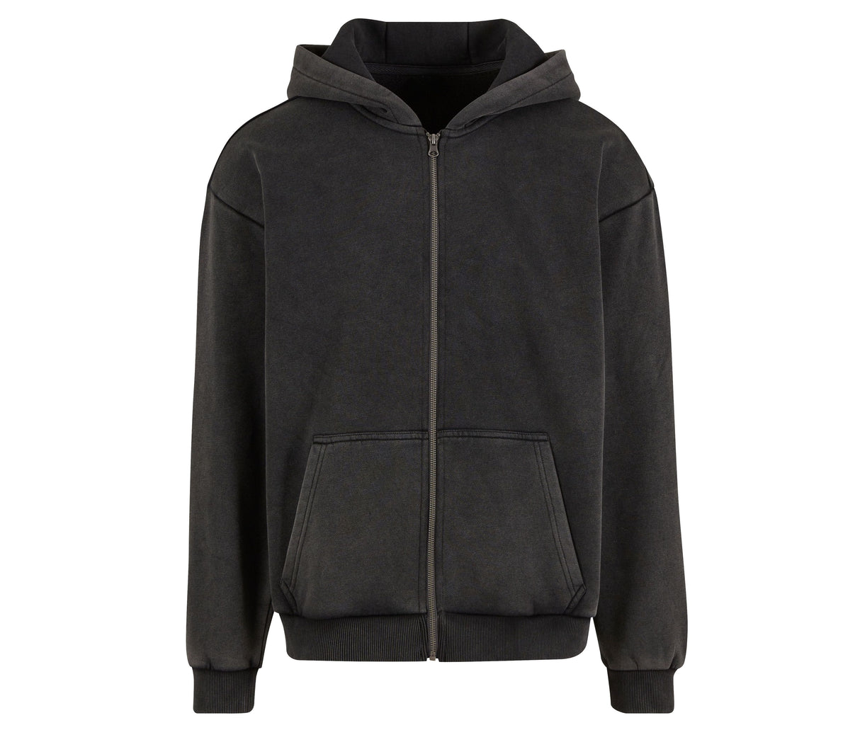 BUILD YOUR BRAND STONEWASH HEAVY ZIP HOODIE