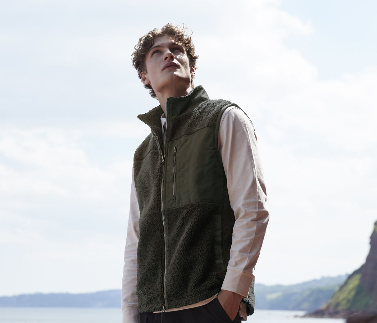 FRONT ROW Recycled Sherpa Gilet