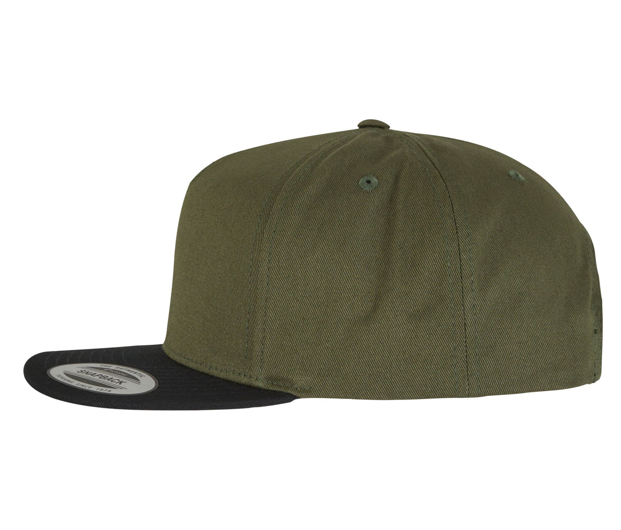 5-panel cotton snapback cap