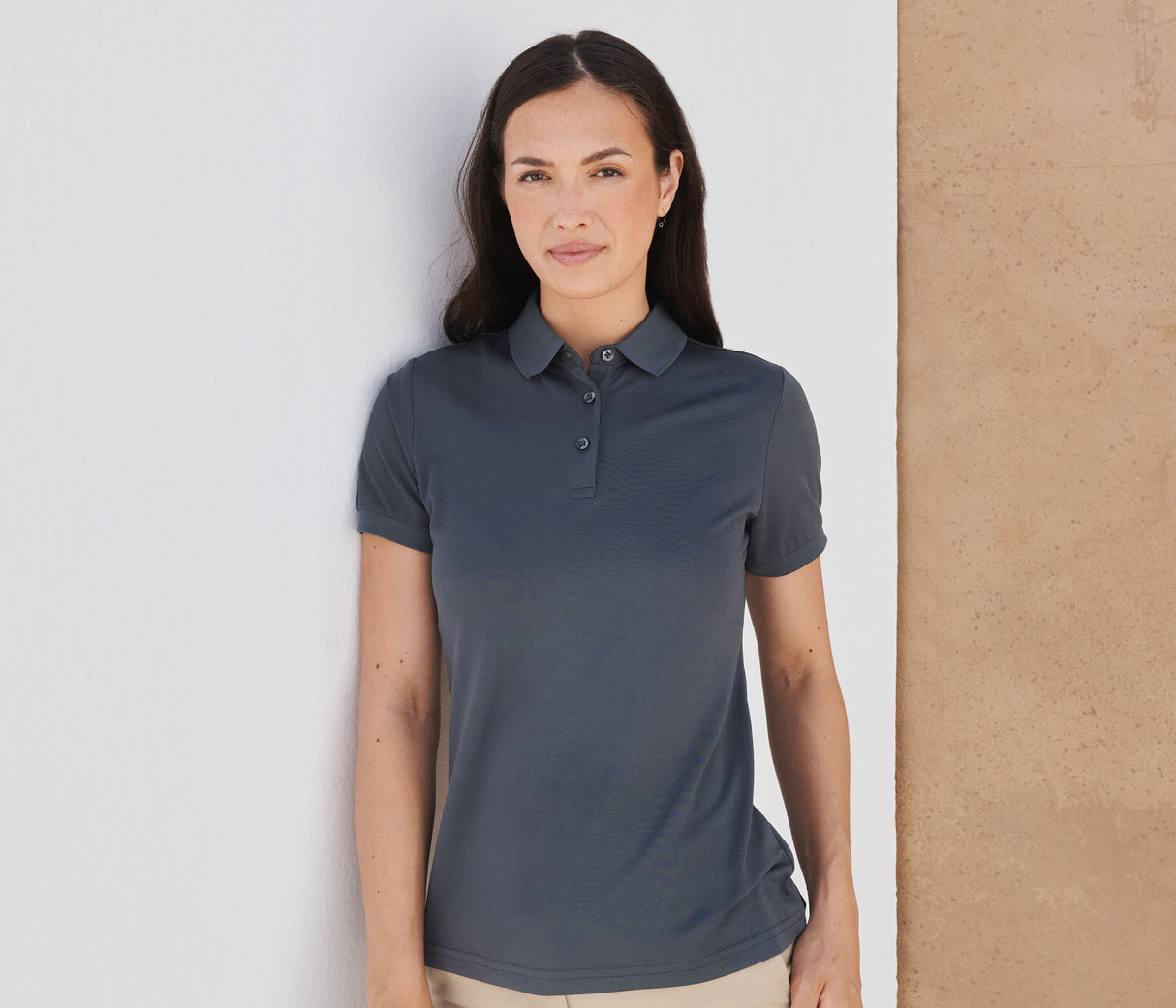 HENBURY LADIES' RECYCLED POLYESTER POLO SHIRT