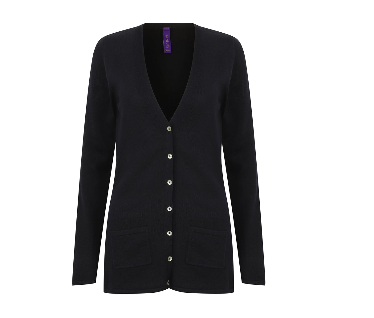 LADIES V-NECK BUTTON CARDIGAN