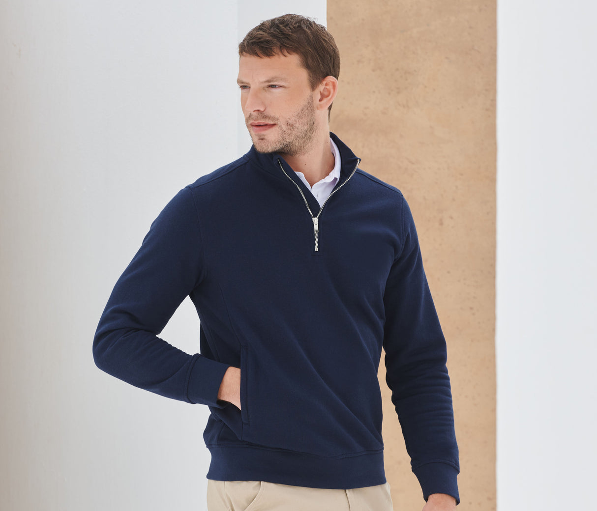 HENBURY UNISEX SUSTAINABLE 1/4 ZIP SWEATSHIRT