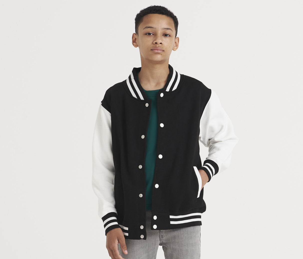 JUST HOODS KIDS VARSITY JACKET