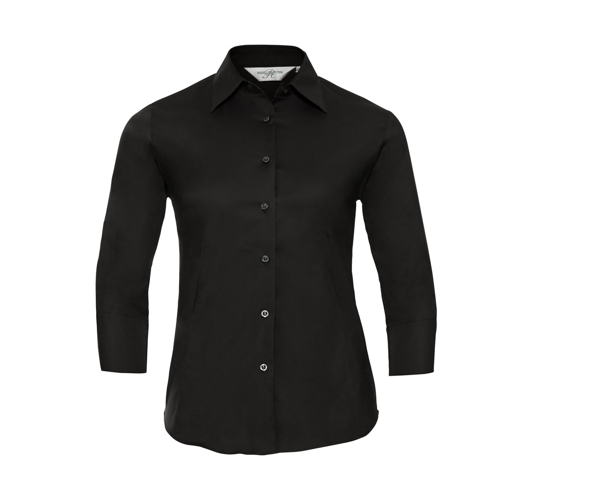 RUSSELL COLLECTION LADIES' 3/4 SLEEVE FITTED STRETCH SHIRT