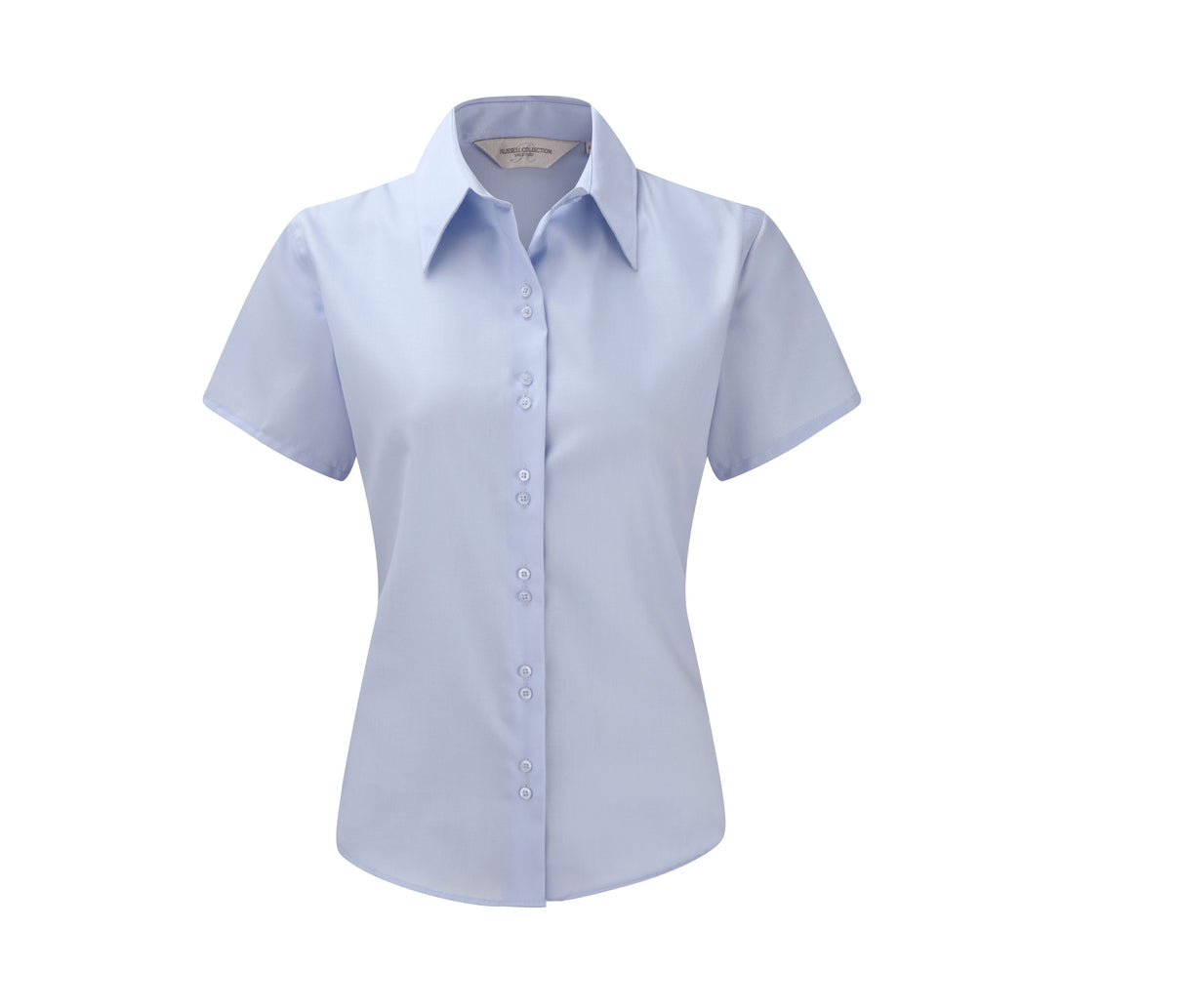 RUSSELL COLLECTION LADIES' SHORT SLEEVE TAILORED ULTIMATE NON-IRON SHIRT