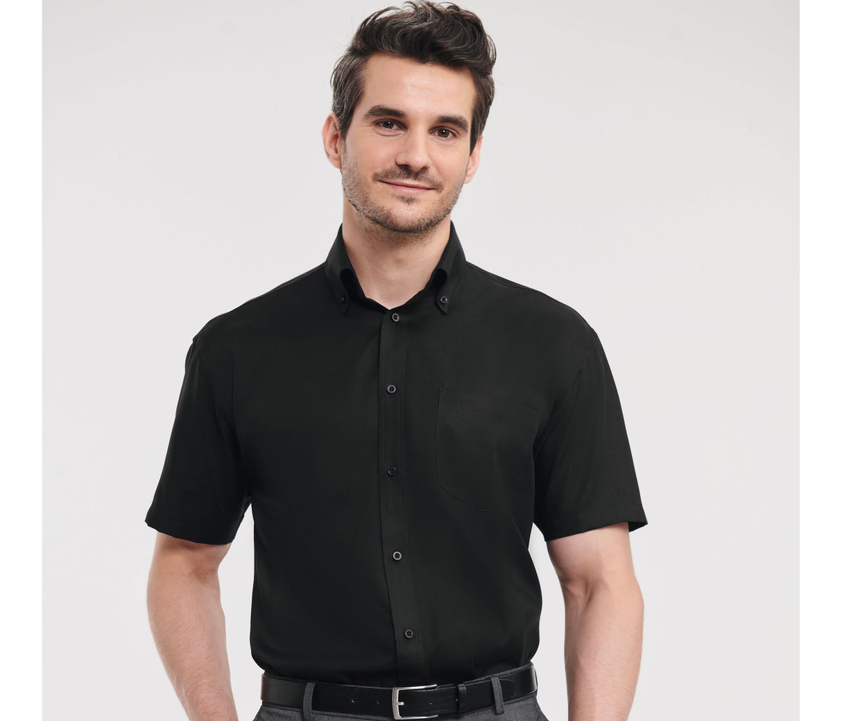 RUSSELL COLLECTION MEN'S SHORT SLEEVE CLASSIC ULTIMATE NON-IRON SHIRT