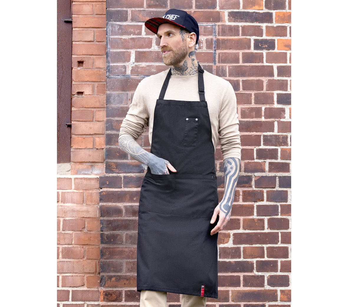 KARLOWSKY BIB APRON WITH BUCKLE AND POCKETS