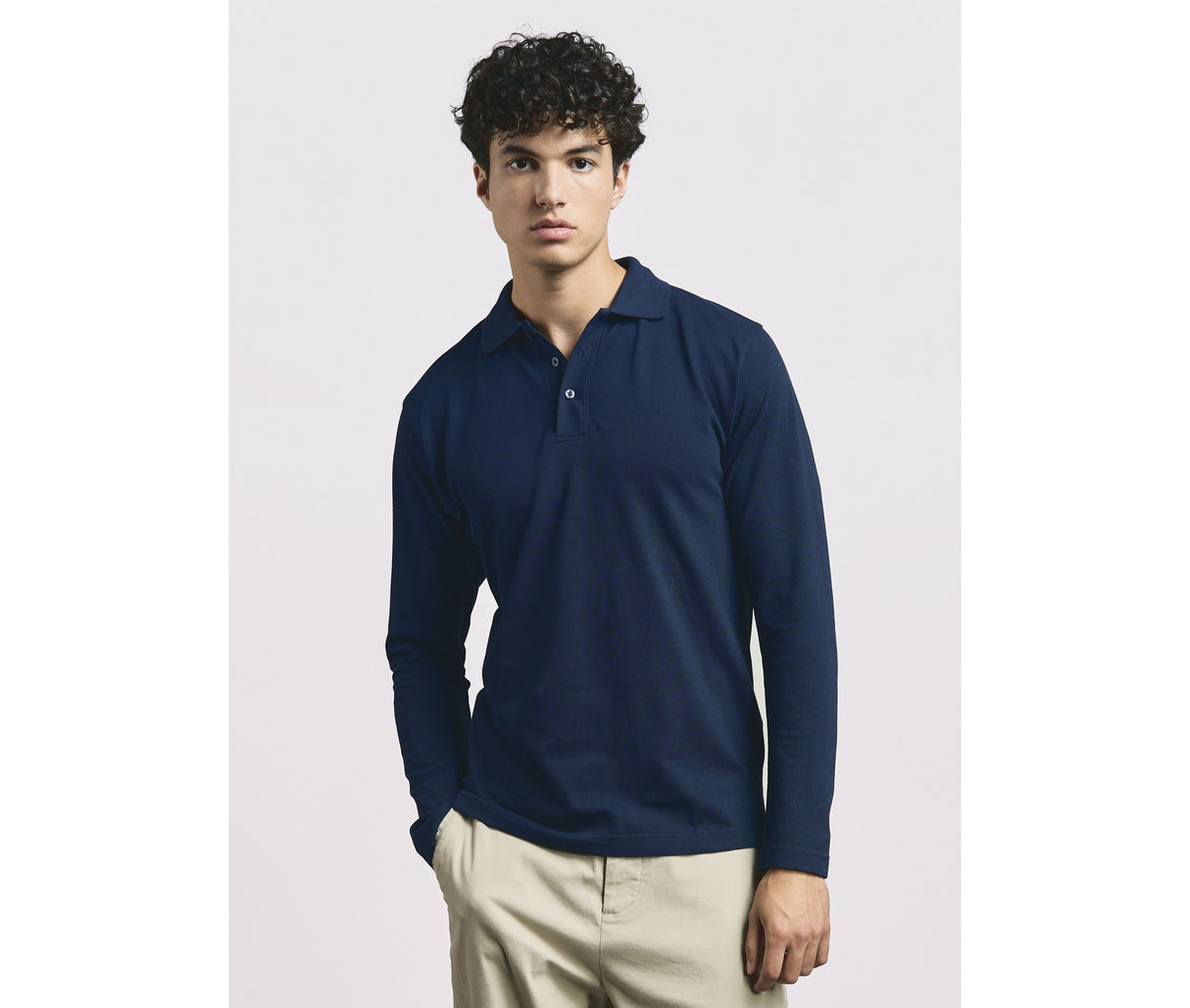 PROMODORO MEN’S LONG SLEEVE HEAVY POLO