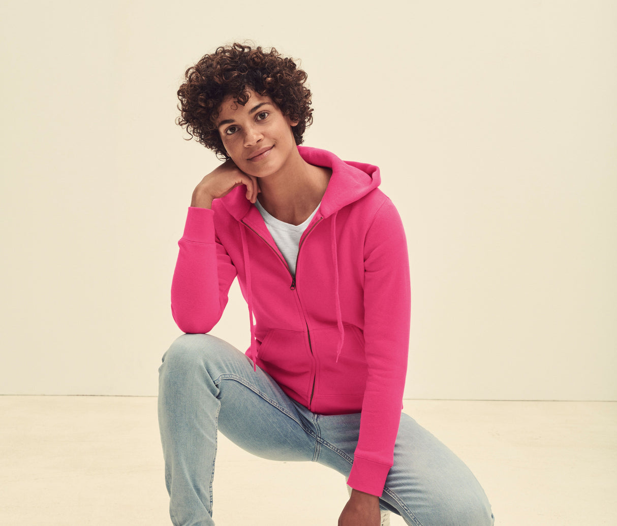 FRUIT OF THE LOOM LADIES PREMIUM HOODED SWEAT JACKET