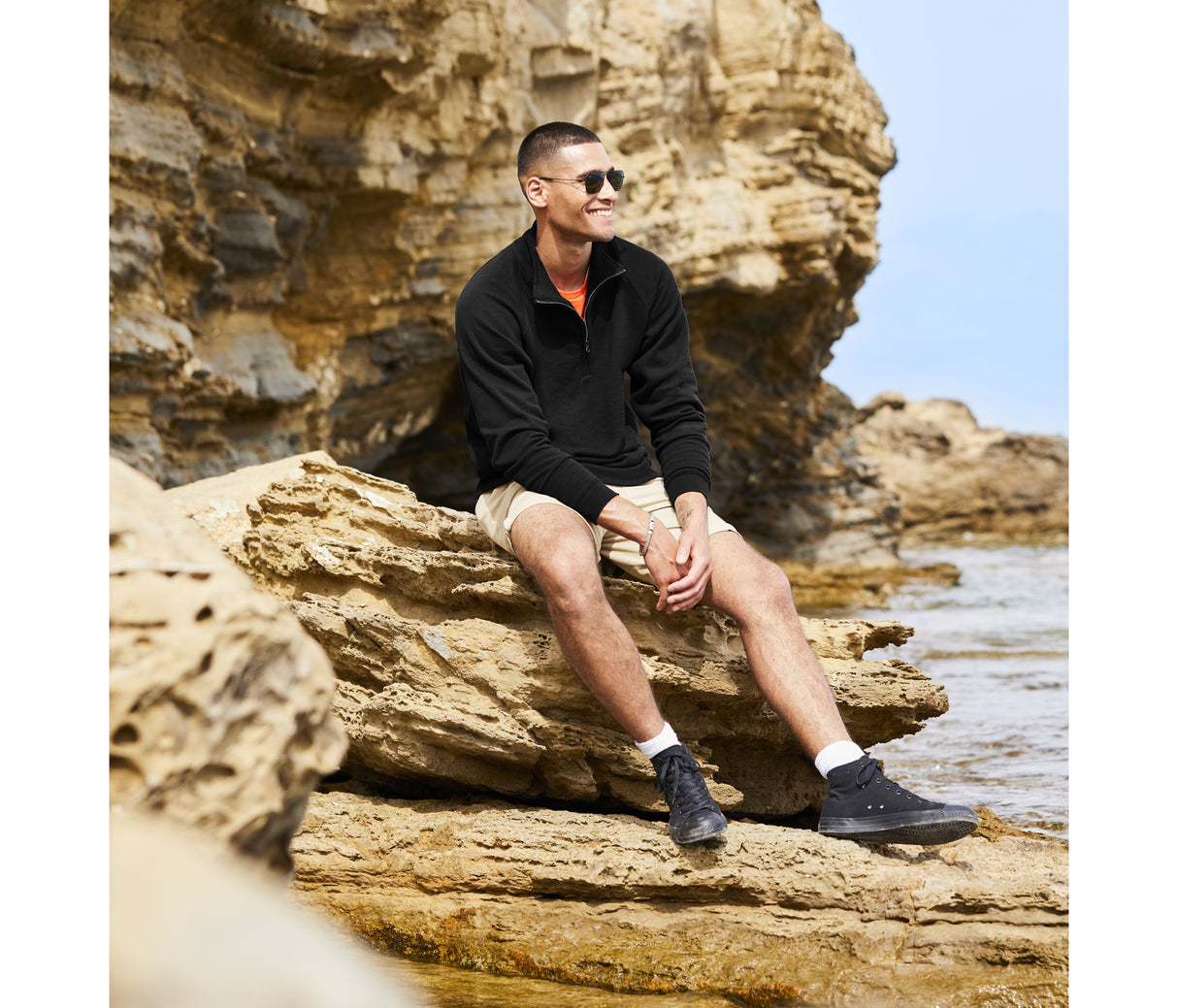 FRUIT OF THE LOOM CLASSIC ZIP NECK SWEAT