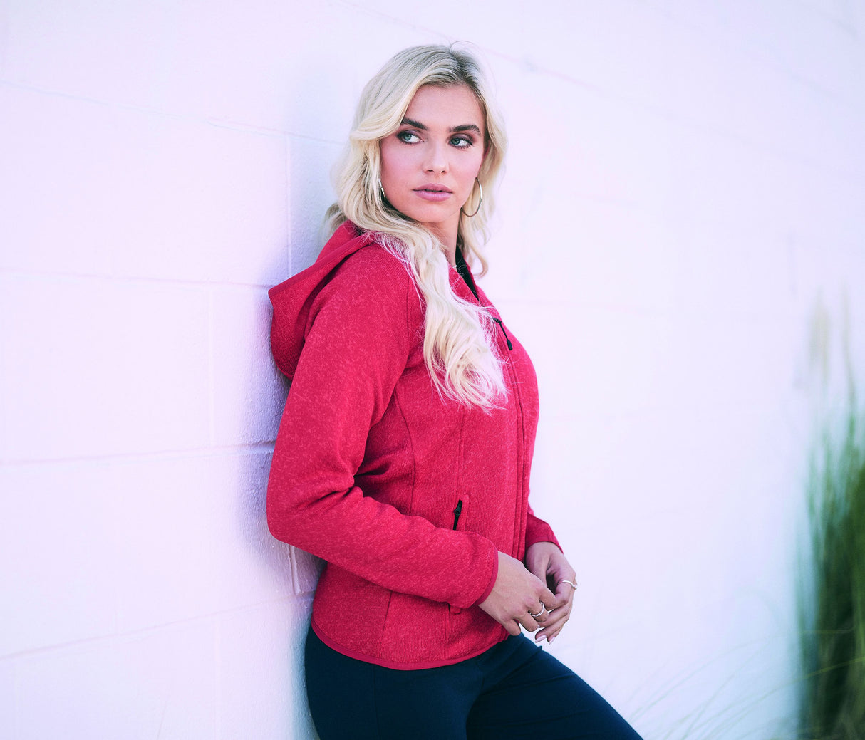 STEDMAN LUX HOODED KNIT FLEECE JACKET FOR WOMEN