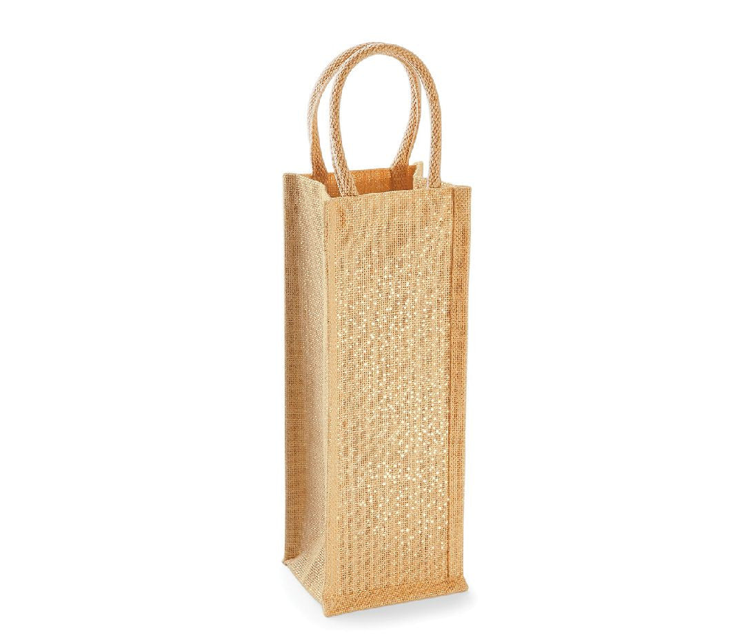 WESTFORD MILL SHIMMER JUTE BOTTLE BAG