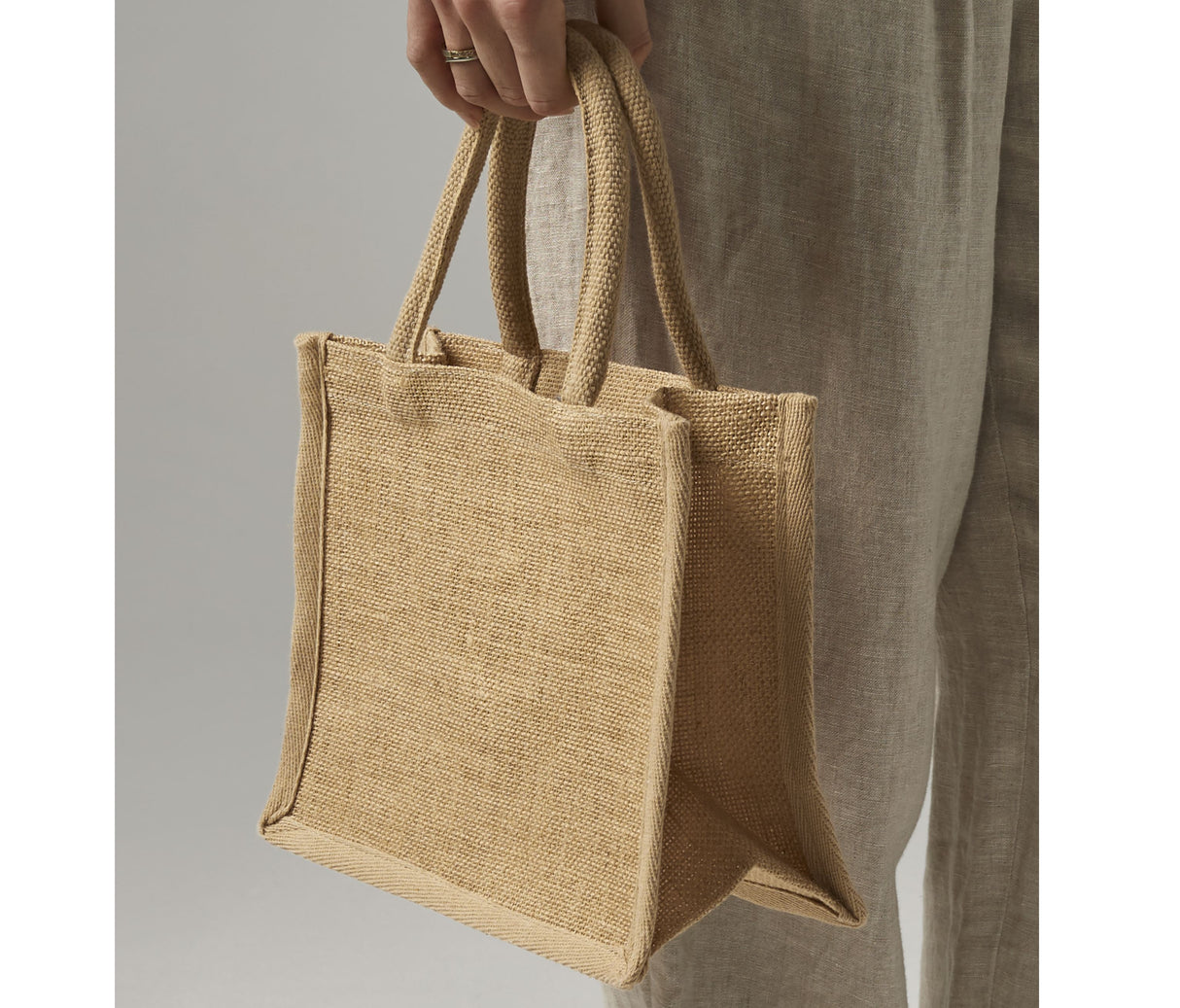 WESTFORD MILL NATURAL STARCHED JUTE MINI GIFT BAG