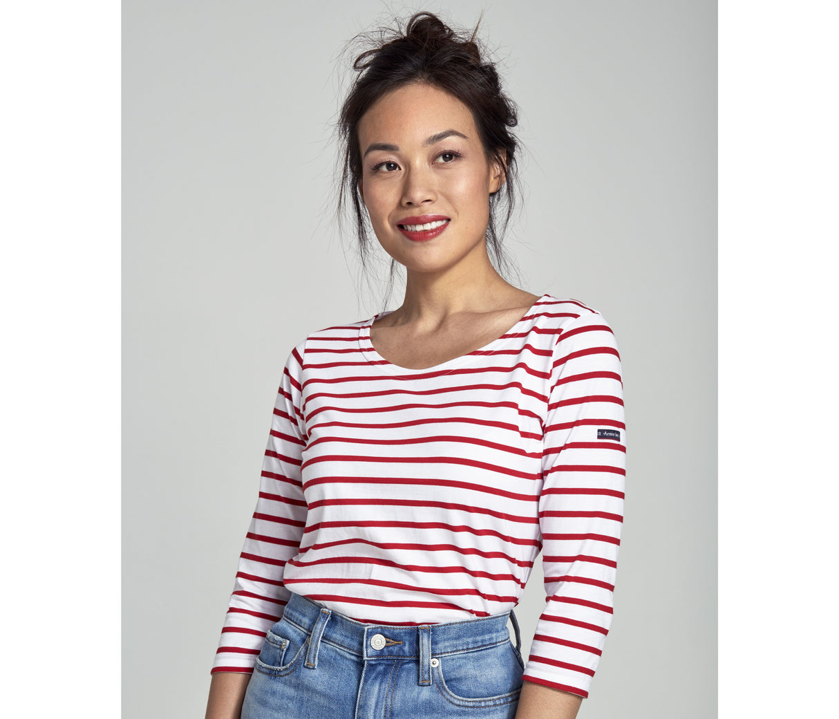 ARMOR LUX SHIRT IM MARINE-STIL 3/4 ARMELN "CAP COZ"