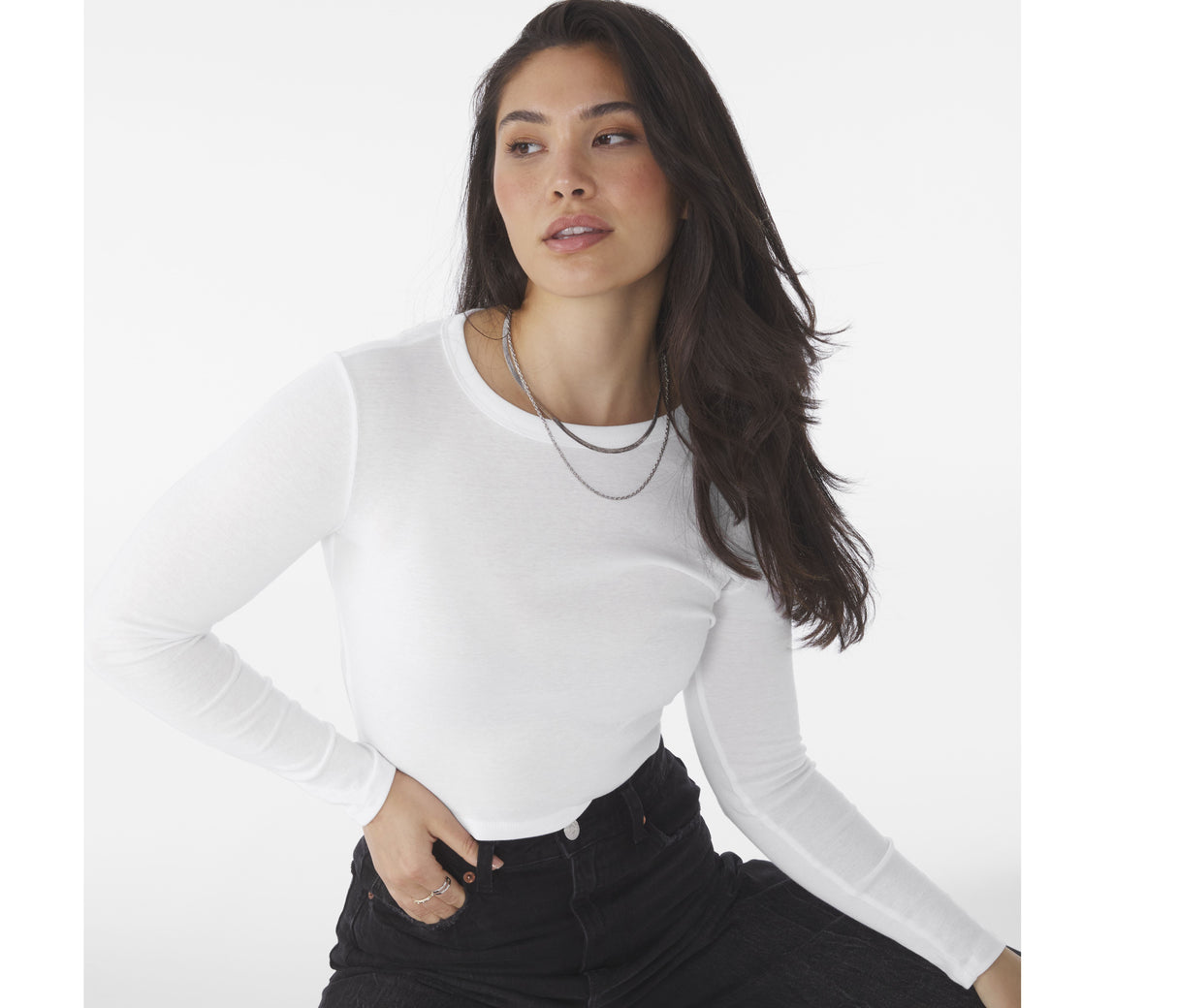 BELLA + CANVAS WOMEN'S MICRO RIB LONG SLEEVE BABY TEE