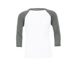 BELLA + CANVAS Unisex 3/4 Sleeve Baseball Tee