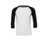 BELLA + CANVAS Unisex 3/4 Sleeve Baseball Tee