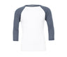 BELLA + CANVAS Unisex 3/4 Sleeve Baseball Tee