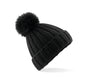 VERBIER FAUX FUR POP POM CHUNKY BEANIE
