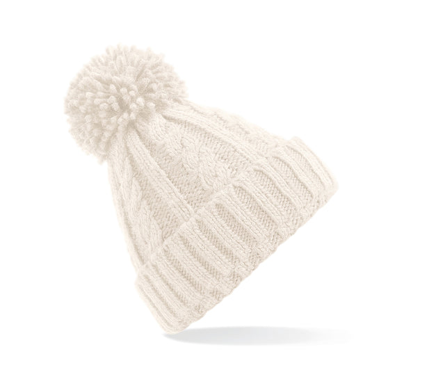 CABLE KNIT MELANGE BEANIE