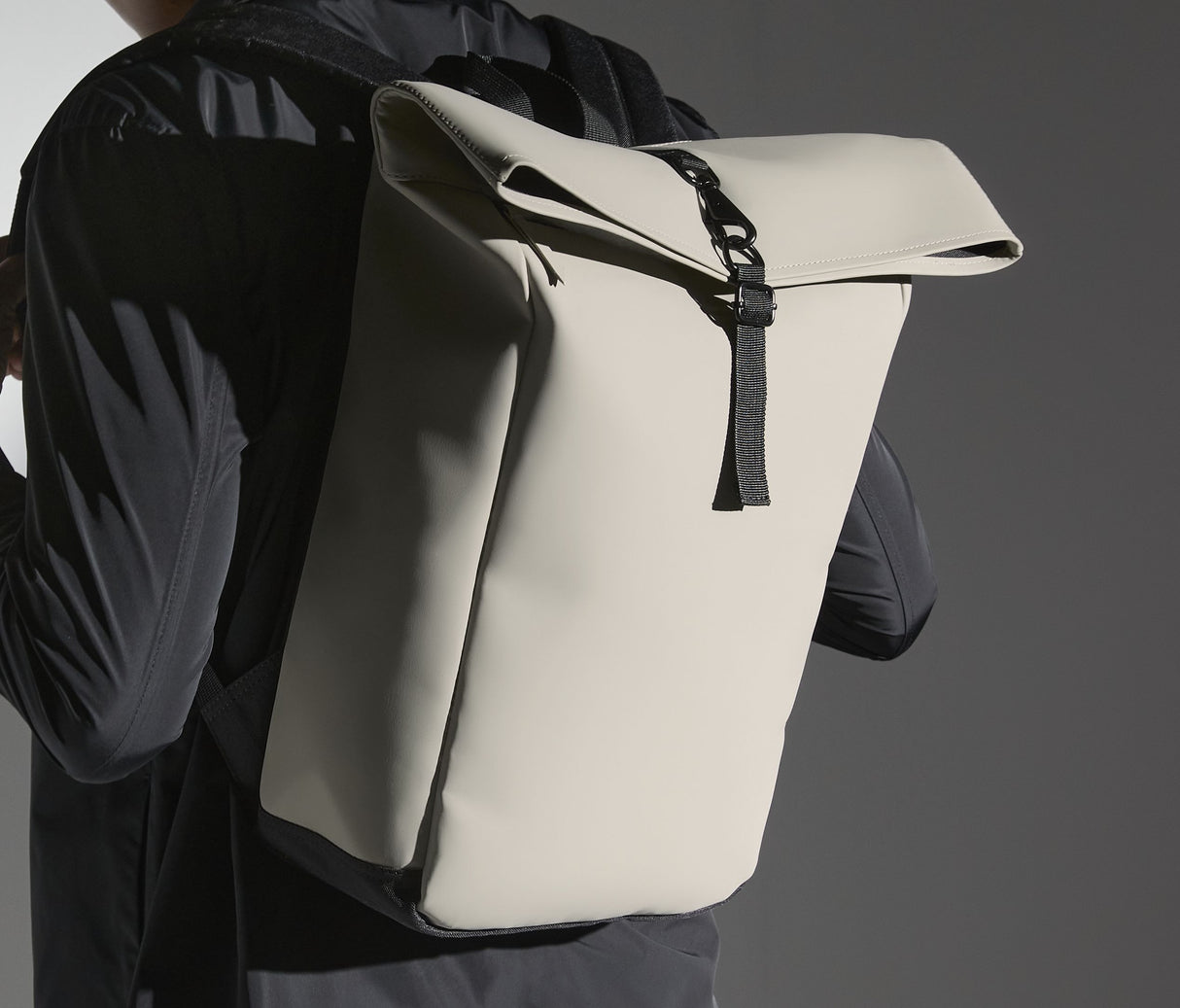 BAG BASE MATTE PU ROLL-TOP BACKPACK