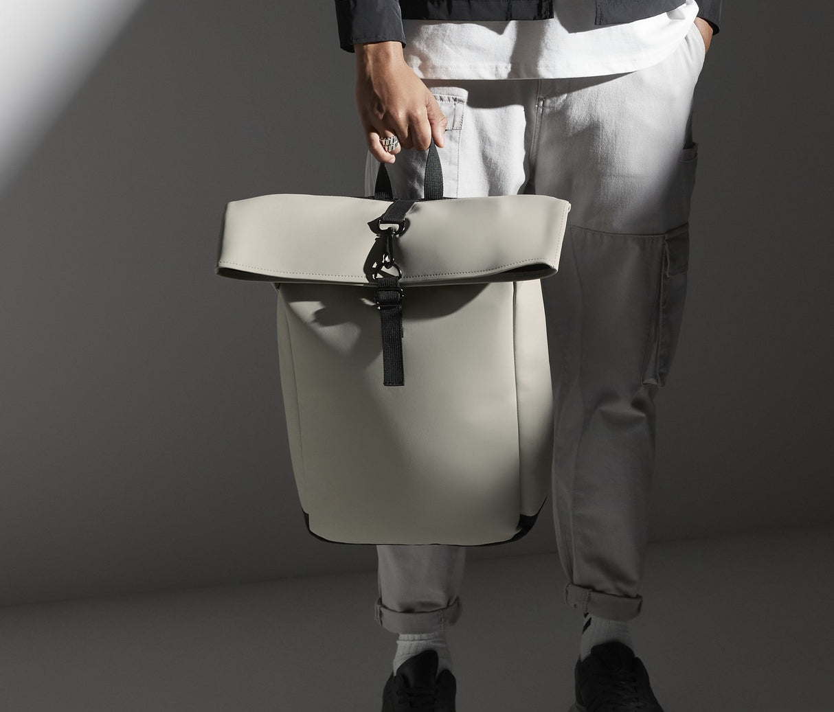 BAG BASE MATTE PU ROLL-TOP BACKPACK