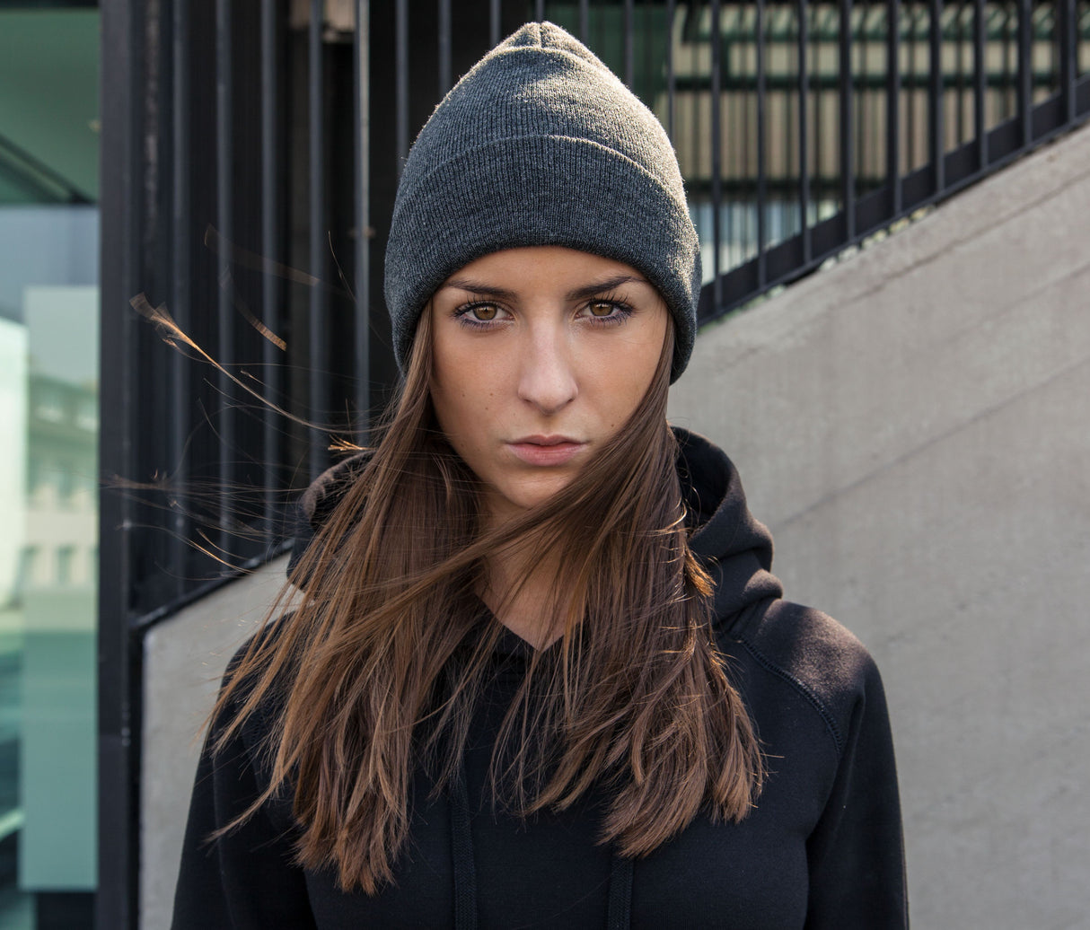 BUILD YOUR BRAND HEAVY KNIT BEANIE