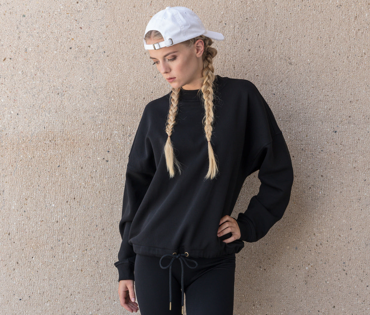 BUILD YOUR BRAND LADIES OVERSIZE CREWNECK