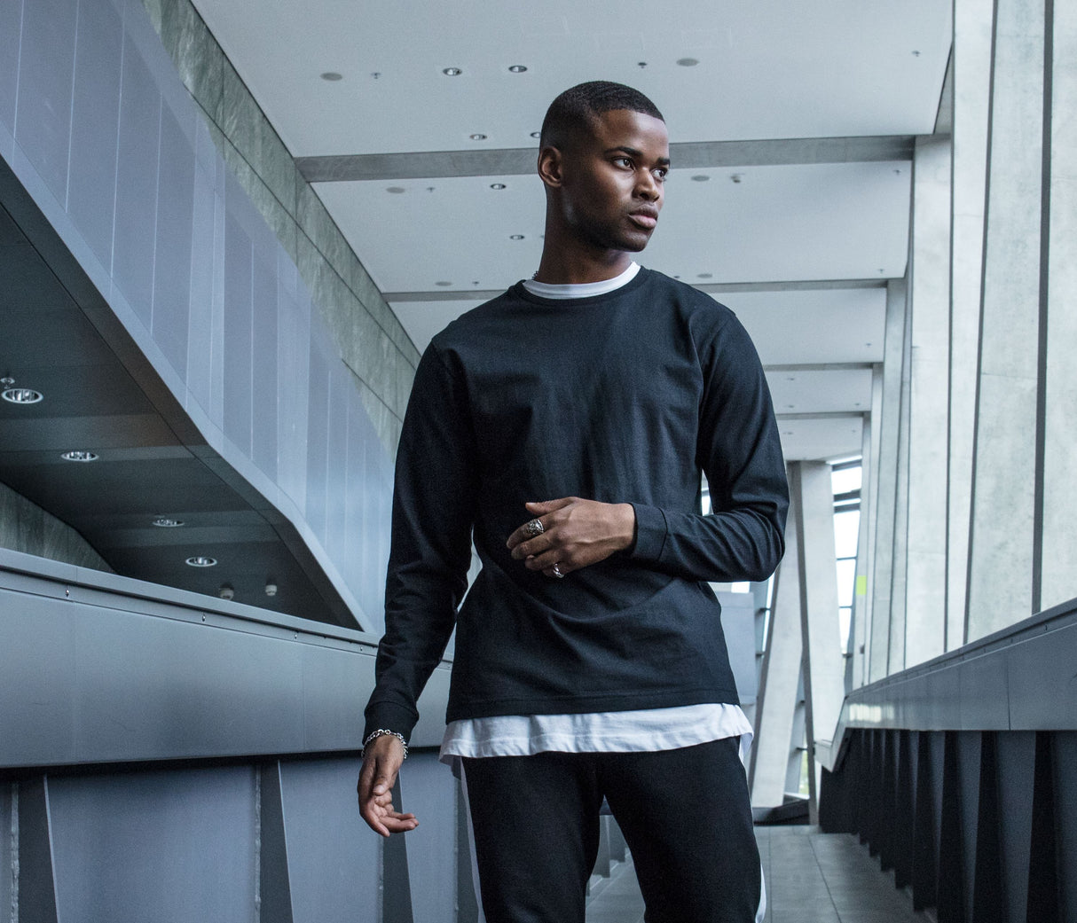 BUILD YOUR BRAND Longsleeve With Cuffrib