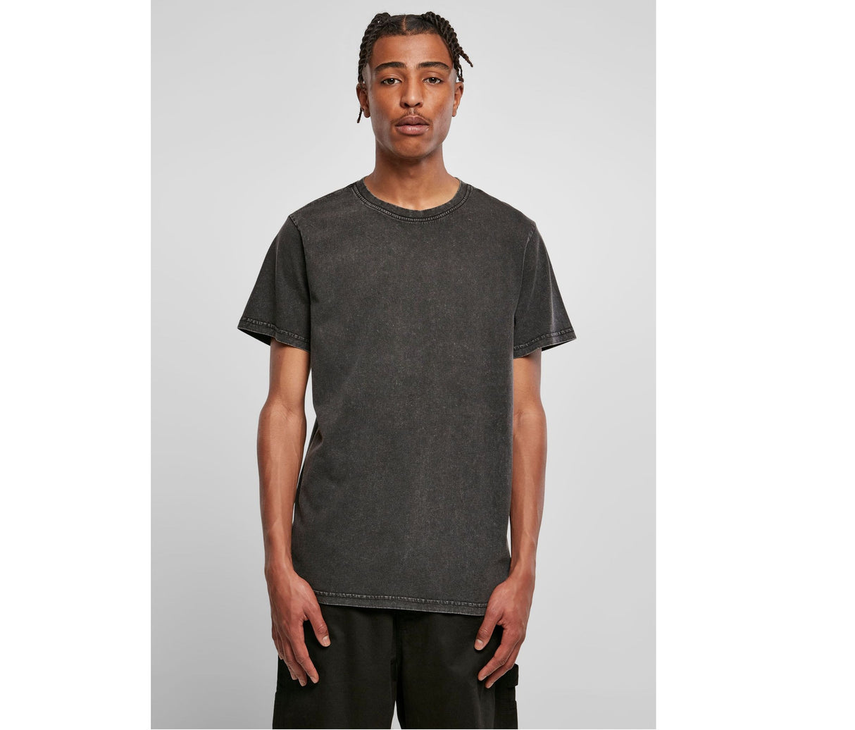 BUILD YOUR BRAND ACID WASHED ROUND NECK TEE
