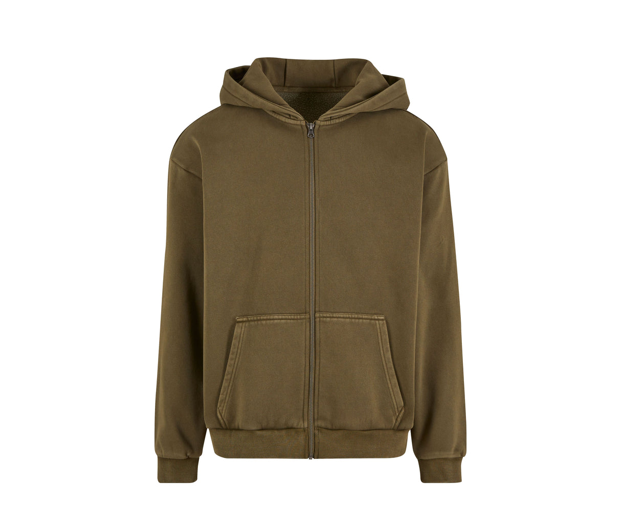 BUILD YOUR BRAND STONEWASH HEAVY ZIP HOODIE