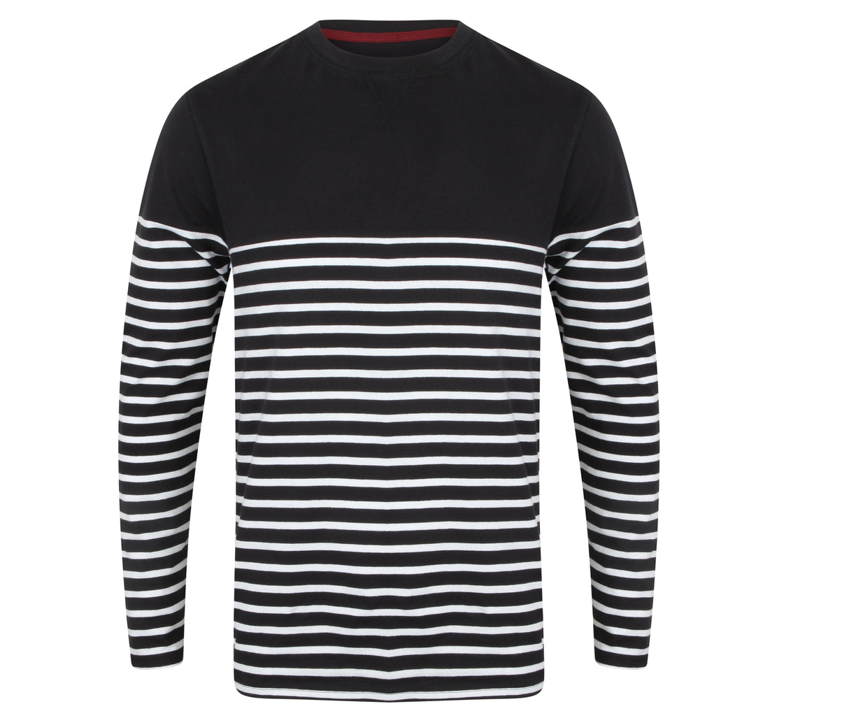 FRONT ROW LONG SLEEVED BRETON STRIPED T