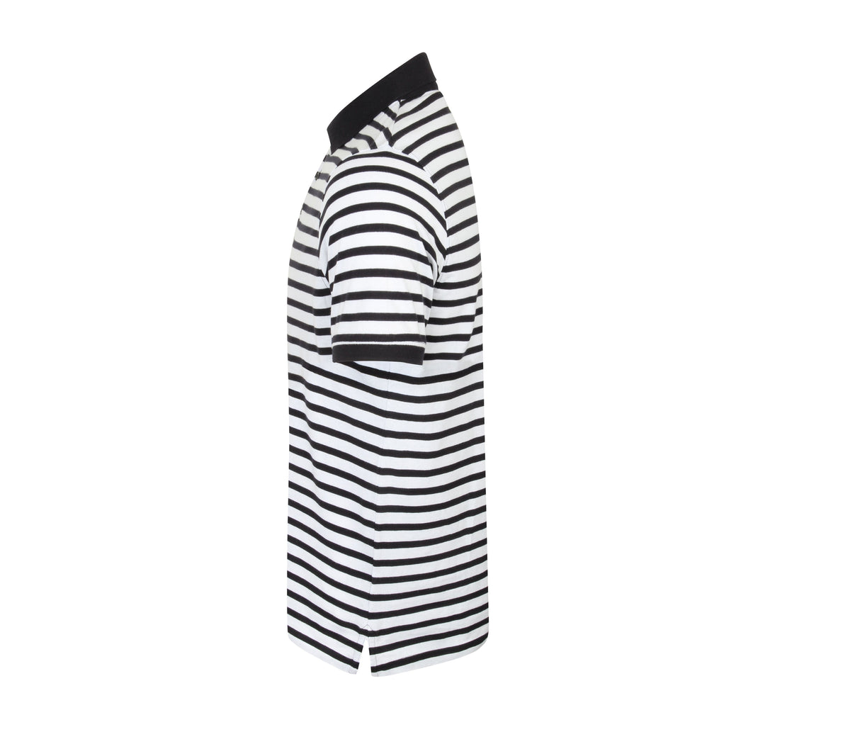 FRONT ROW STRIPED JERSEY POLO SHIRT