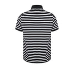 FRONT ROW STRIPED JERSEY POLO SHIRT