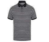 FRONT ROW STRIPED JERSEY POLO SHIRT