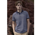 FRONT ROW STRIPED JERSEY POLO SHIRT