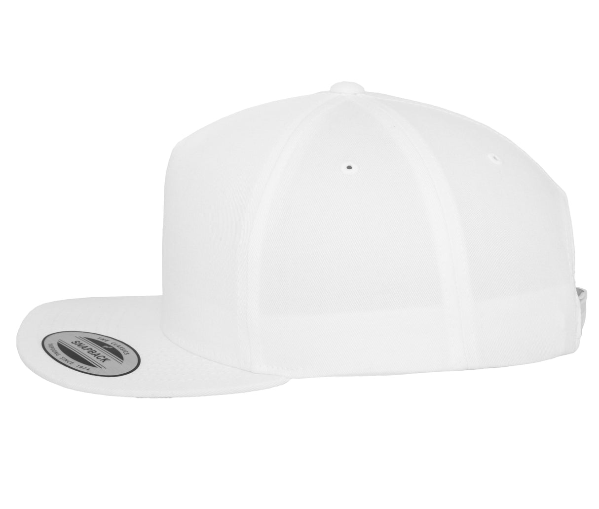 5-panel cotton snapback cap