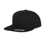 5-panel cotton snapback cap