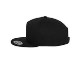 5-panel cotton snapback cap