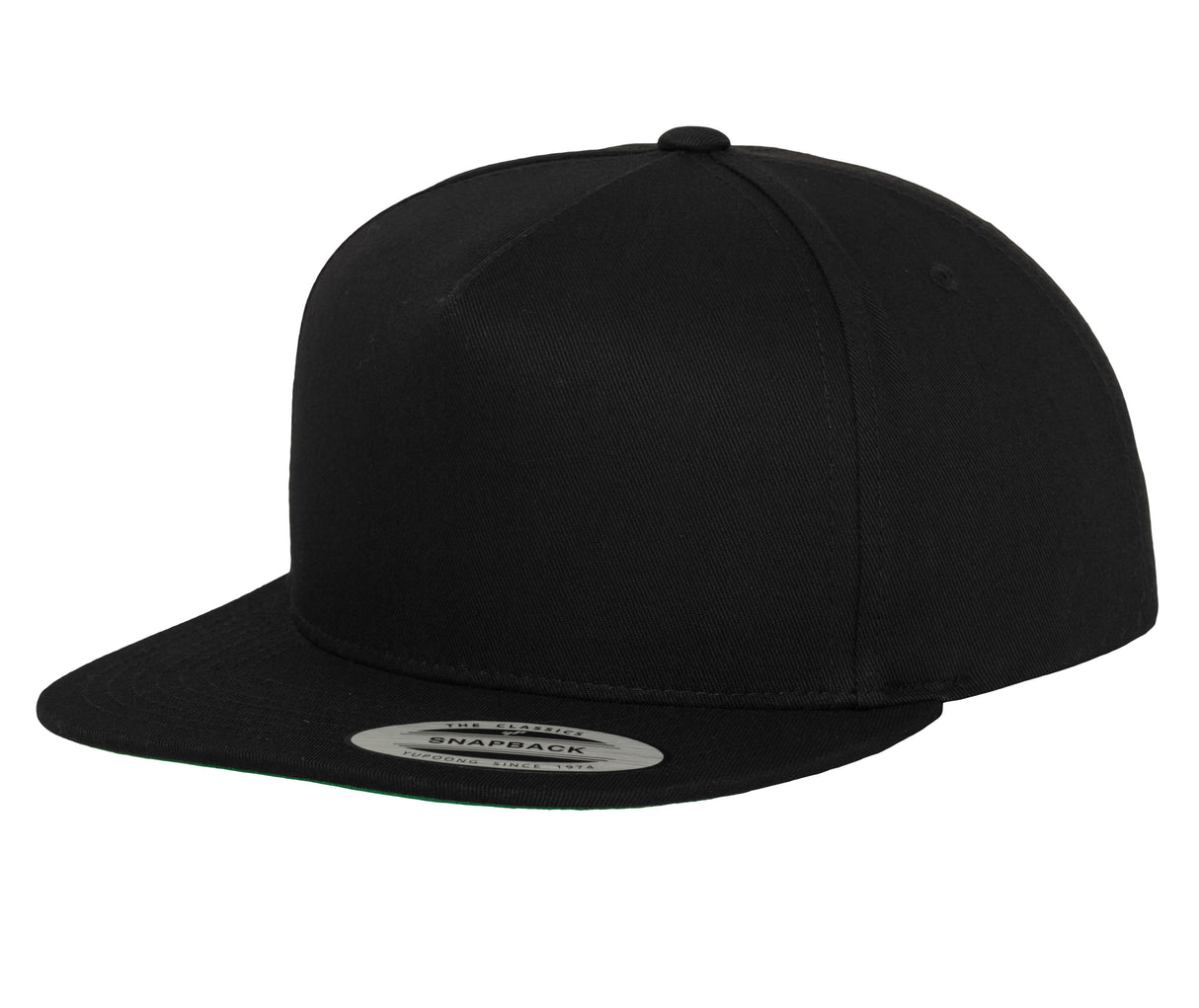 5-panel cotton snapback cap