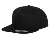 5-panel cotton snapback cap