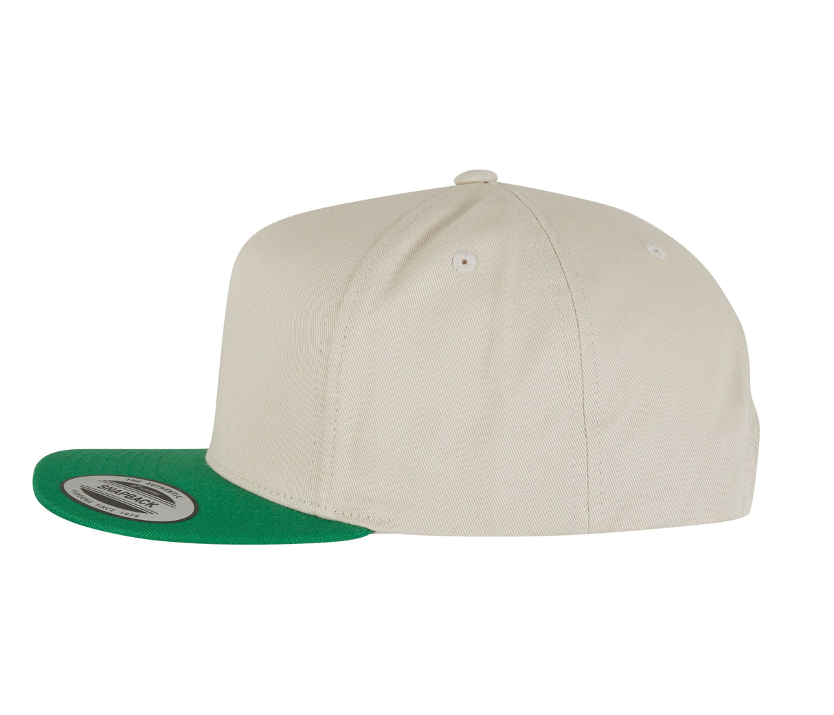 5-panel cotton snapback cap
