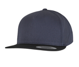5-panel cotton snapback cap