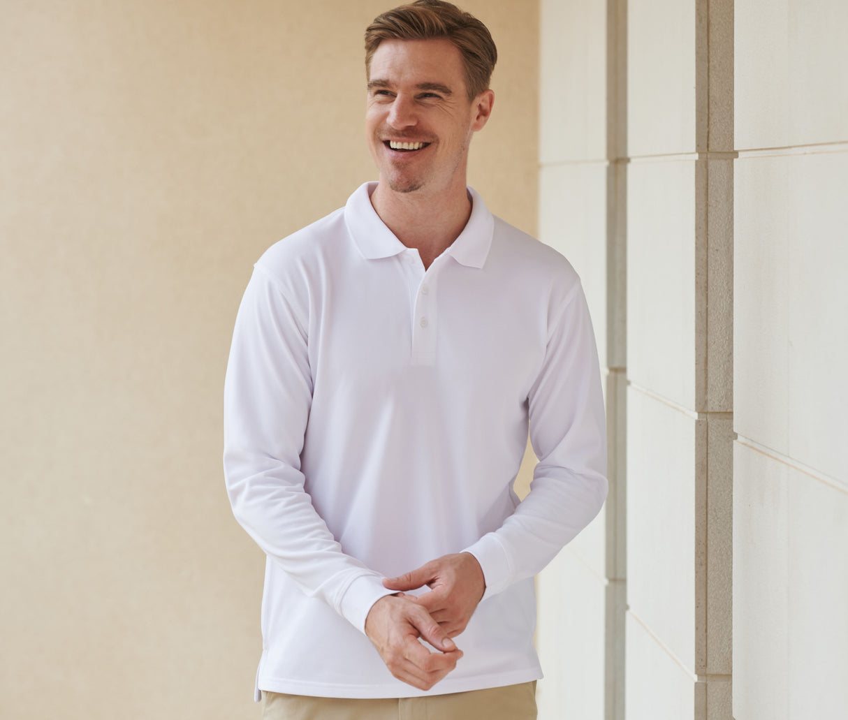 HENBURY COOLPLUS® LONG SLEEVED POLO SHIRT