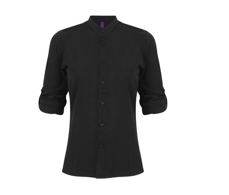 LADIES MANDARIN COLLAR SHIRT