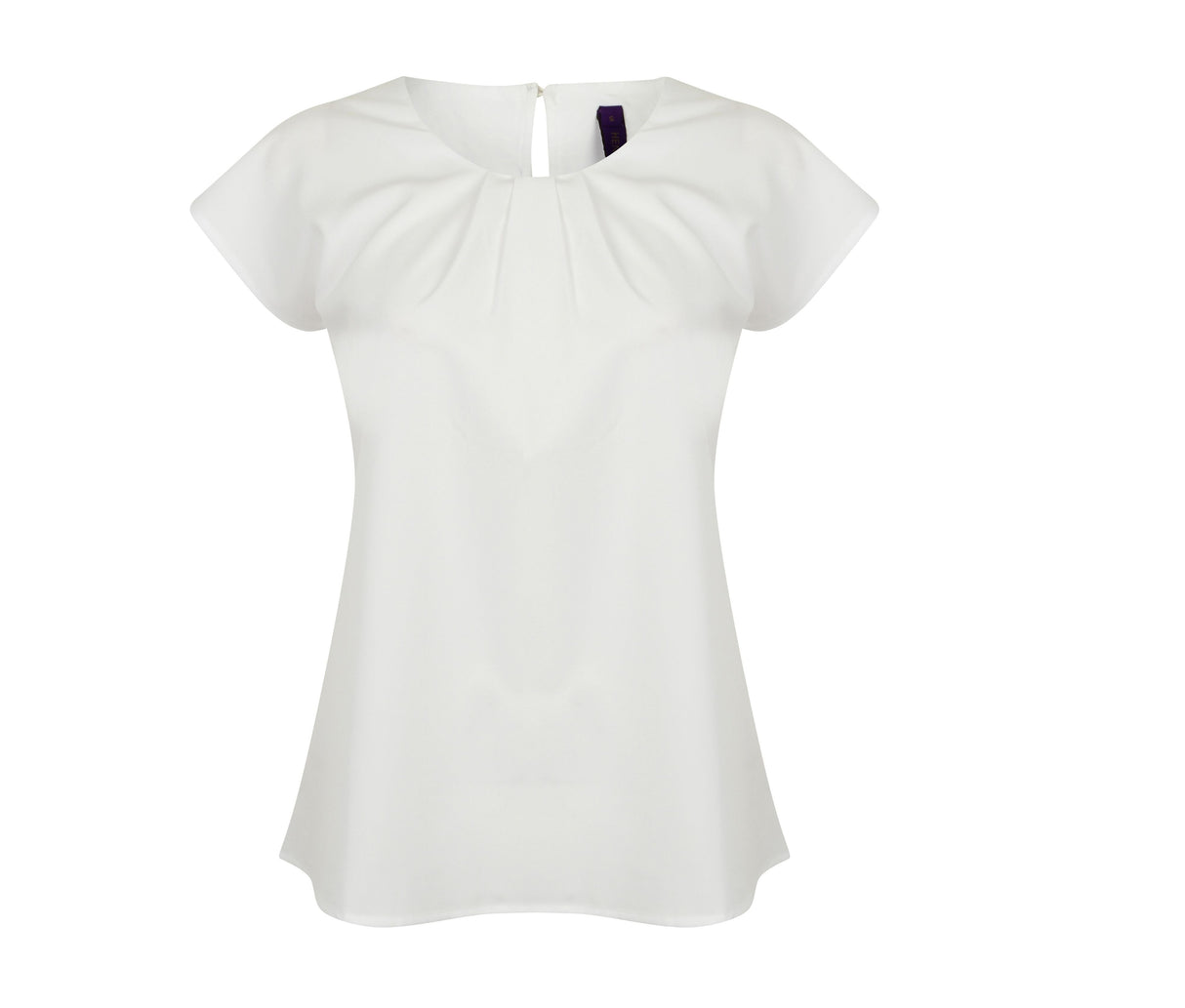 LADIES PLEAT FRONT S/S BLOUSE