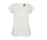 LADIES PLEAT FRONT S/S BLOUSE